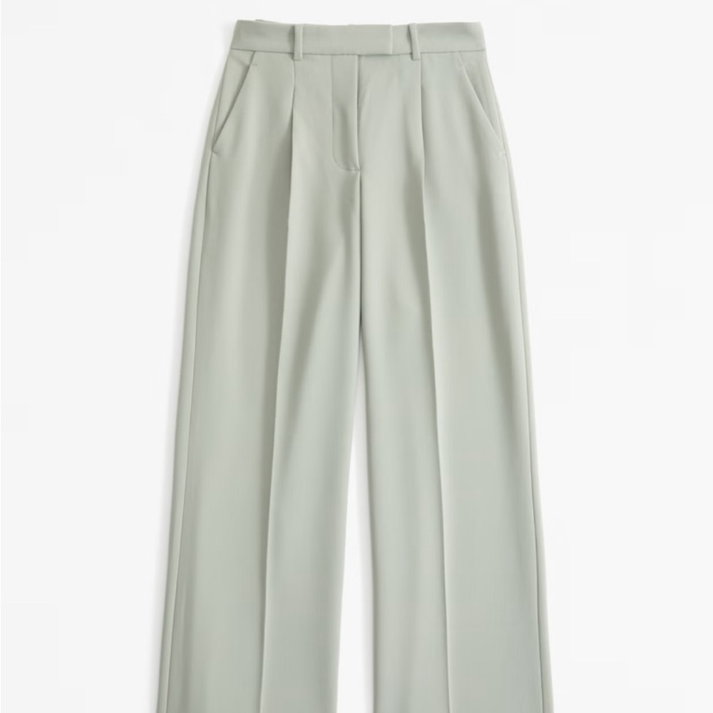 Abercrombie & Fitch Gray High-Waisted Trousers with Wide Legs